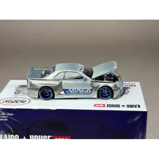 ✨Chase Car Nissan Skyline GT-R (R34) Kaido Works SHINJUKU V1 #143 Scale 1:64 ยี่ห้อ Mini gt