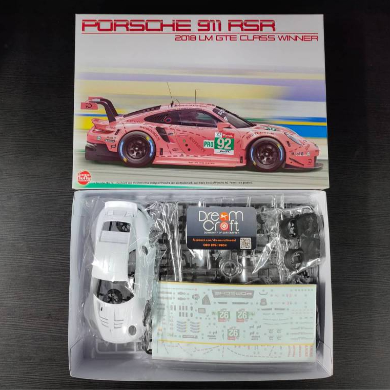 NuNu PN24040 1/24 Racing Series Porsche 911 RSR 2018 LM GTE Class Winner (โมเดลรถยนต์ Model DreamCraft)