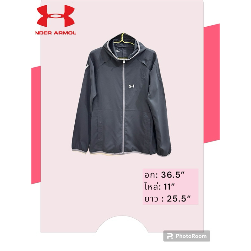 Under Armour เสื้อแจ็ตเก็ต กันลม กันแดด ลำลอง สีเทา  (หญิง) มือ2 สภาพดี80%