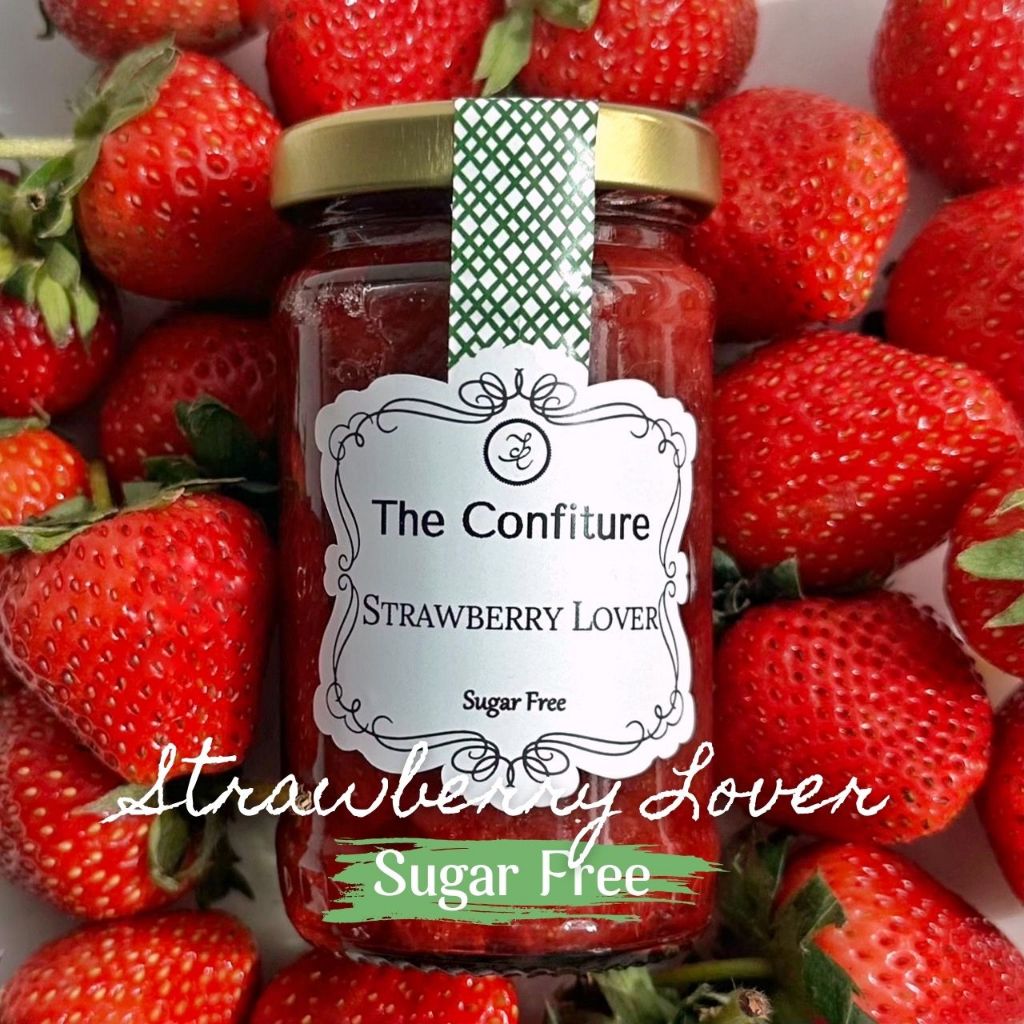 [ไม่มีน้ำตาล] แยมสตรอเบอร์รี่ Strawberry Lover 125 กรัม - The Confiture