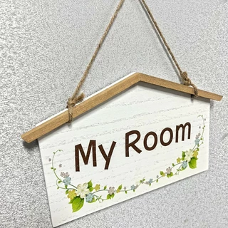💥พร้อมส่งป้ายไม้แขวนตกแต่งแนววินเทจwelcome,toiletและroomขนาด14.5*22 cm
