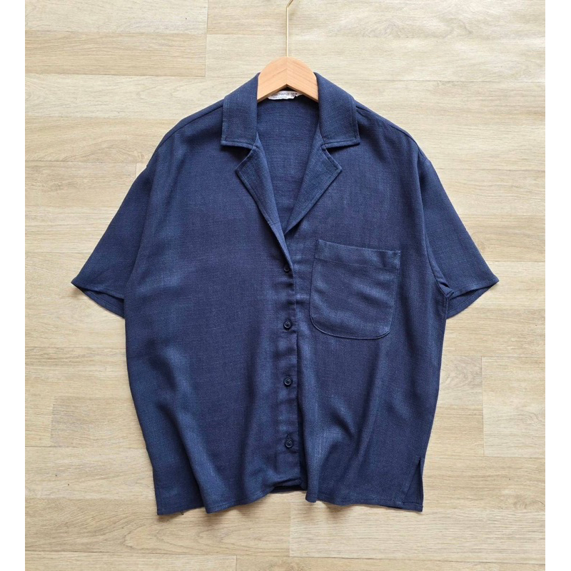 เสื้อคอปกผ้าลินิน Stradivarius Linin Shirt Women