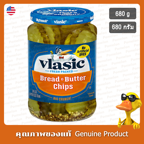วลาซิก ขนมปังและเนยดองชิปส์ 680 กรัม (คีโต) - Vlasic Bread and Butter Pickle Chips 680g (Keto)