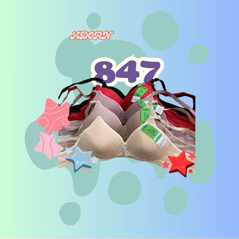 847 ชั้นในแฟชั่นมีตะขอ สีพื้นลวดลายเรียบๆไร้โครง แห้งเร็ว ระบายอากาศได้ดี