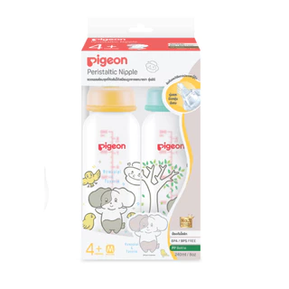 Pigeon พีเจ้น ขวดนมคอมาตรฐาน RPP ลาย HOWAPIPI จุกมินิ 4ออนซ์ และ 8ออนซ์