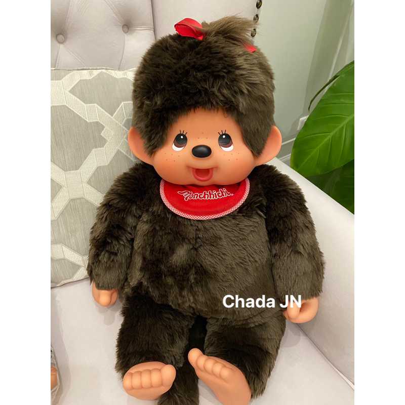 [พร้อมส่ง] (ใช้โค้ด 20%~30% ได้) Monchhichi Original Girl 2L ตุ๊กตาม่อนชิชิไซส์ใหญ่สุด 2L สวย ไม่มีต