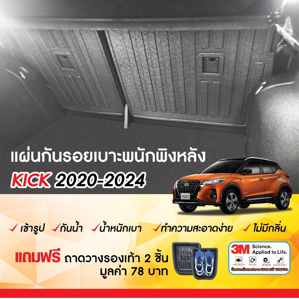 NISSAN KICKS 2020 - 2025 แผ่นกันรอยเบาะ พนักพิงหลัง (2ชิ้น) กันรอยเบาะหลัง ของแต่ง