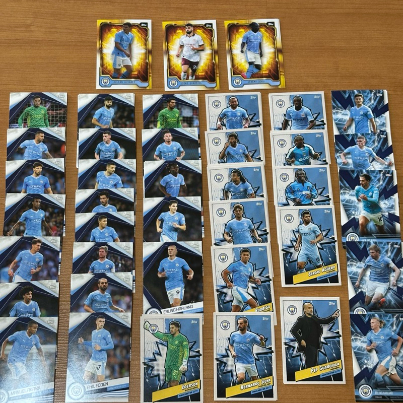 การ์ดบอลแมนซิตี MANCHESTER CITY กล่อง Topps Team Set 2023-24 ลิขสิทธิ์แท้ ชุดอินเสิร์ทการ์ดและเบสการ์ด