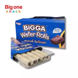 บิ๊กก้า เวเฟอร์ โรลส์ เวเฟอร์แท่งสอดไส้ครีม 25ก. Bigga Wafer Roll with Cream Filling 25g.