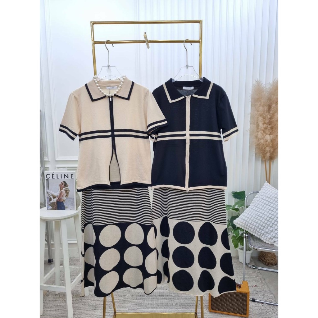 ILTP100 ชุดเซต งานเสื้อไหมพหรม และ กระโปรงไหมพหรม งานป้าย ผ้าดีมาก เนื้อผ้านุ่มใส่สบาย ไม่หนาไม่บาง ทรงสวย ใส่แล้วดูแพง