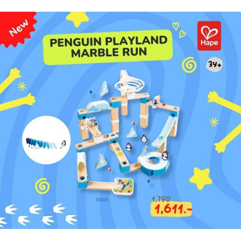 Hape - รางลูกแก้วเพนกวิน Penguin Playland Marble Run – E1113