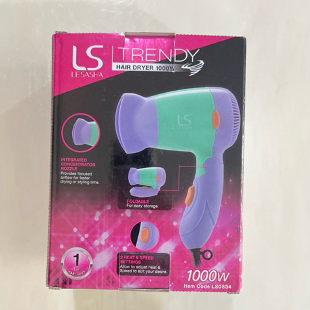 ไดร์เป่าผม LS Trendy Hair Dryer 1000W Model LS0834