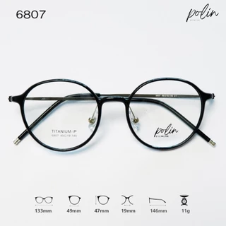 Polin กรอบแว่นสายตา รุ่น 6807 เนื้อวัสดุเบต้าไทเทเนียม ยืดหยุ่น ไม่หัก