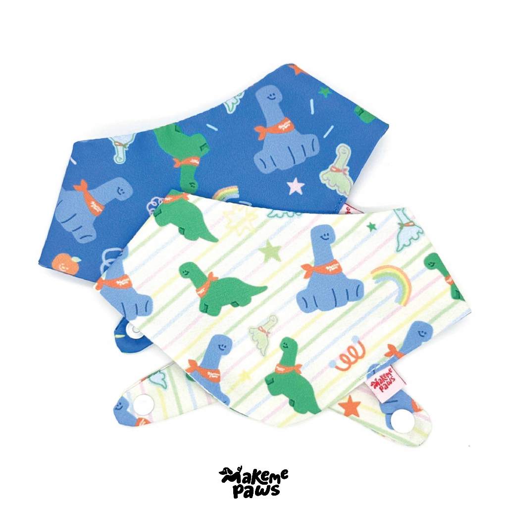 Dino Collection Bandana ลายไดโนเสาร์ ผ้าพันคอสัตว์เลี้ยง สุนัข หมา แมว Stickwithme4ev