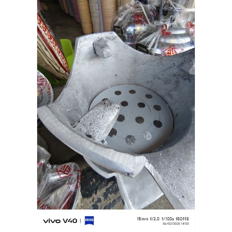 เตาถ่าน เตาอังโล่ เตาอลูมิเนียมหล่อ100% รุ่นมีปากใส่ฟืน - รูปที่ 7