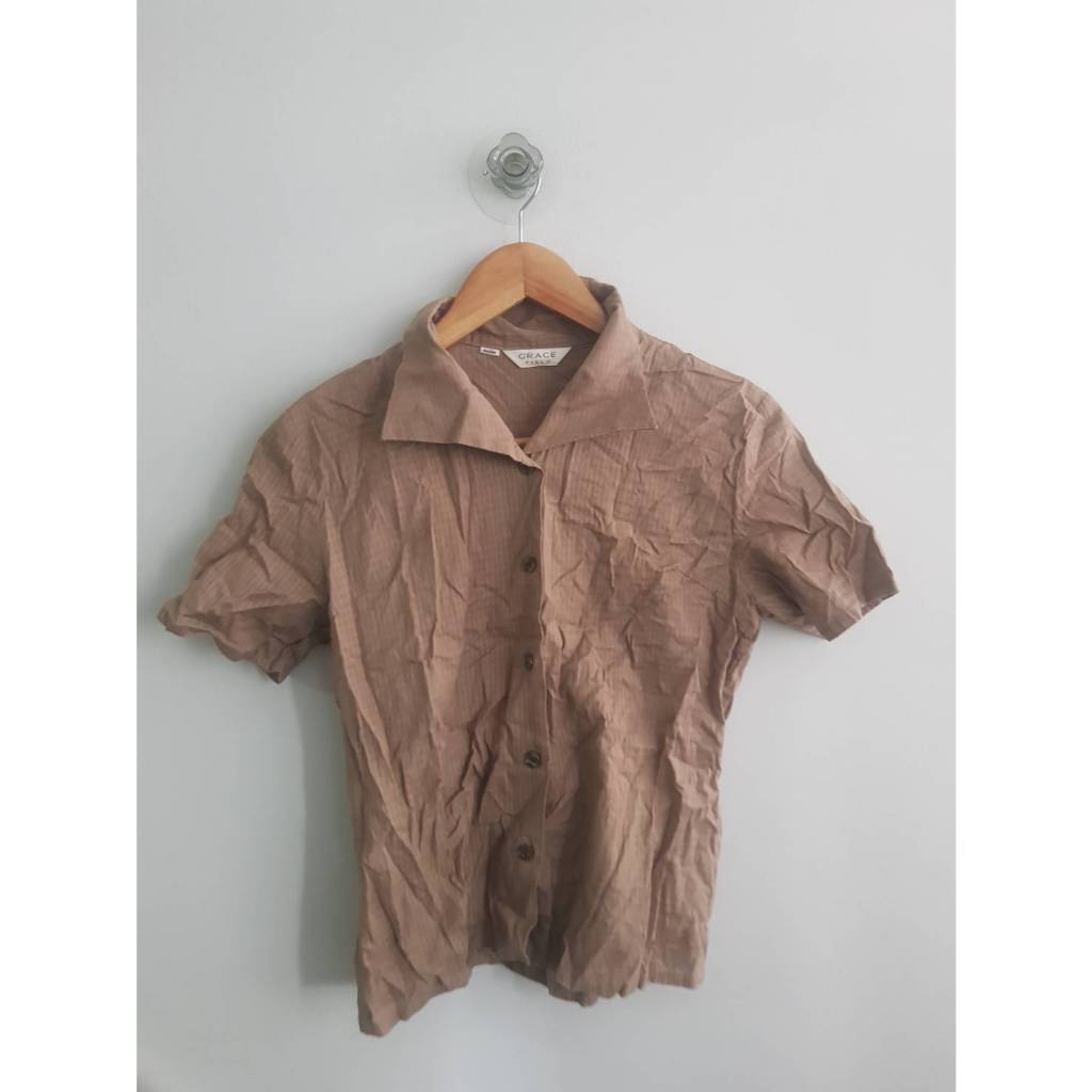 BRB-010เสื้อผ้าคอตตอนลายตาราง Grace 36/21