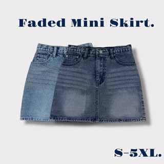 [พร้อมส่ง ไซส์ S-5XL] กระโปรงยีนส์ Mini Skirt ทรงเอ เอวสูง ง…