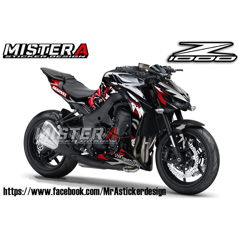 (Mr.AM) ชุดสติ๊กเกอร์ [เกรด Premium] Kawasaki Z1000 (VENOM)