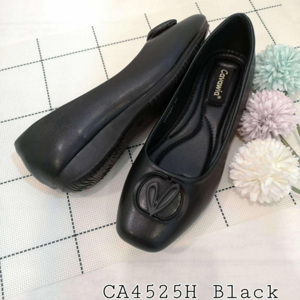 รองเท้าคัชชูแฟชั่น รองเท้าคัทชู Cavawia สีดำ