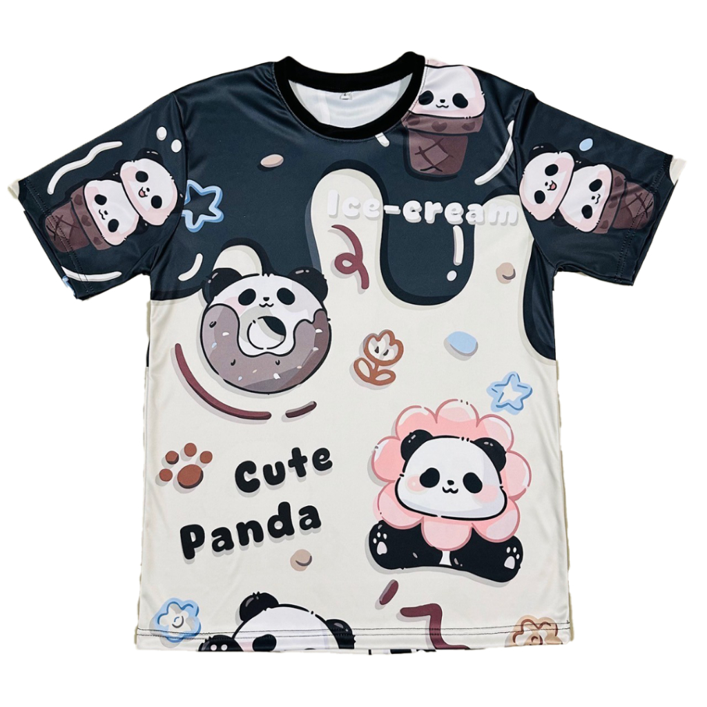 เสื้อยืดลาย PANDA ICE-CREAM สุดน่ารัก ใส่ได้ทั้งผู้ชายและผู้หญิง ลายใหม่ล่าสุด