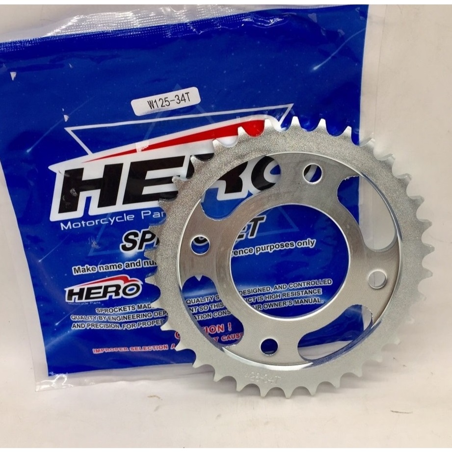 สเตอร์หลัง  WAVE125/110i 32T, 34T,36T,38T,40T,42T,45T-428 HERO (ชุบแข็ง)(อ่านรายละเอียดก่อนซื้อ)เลือ