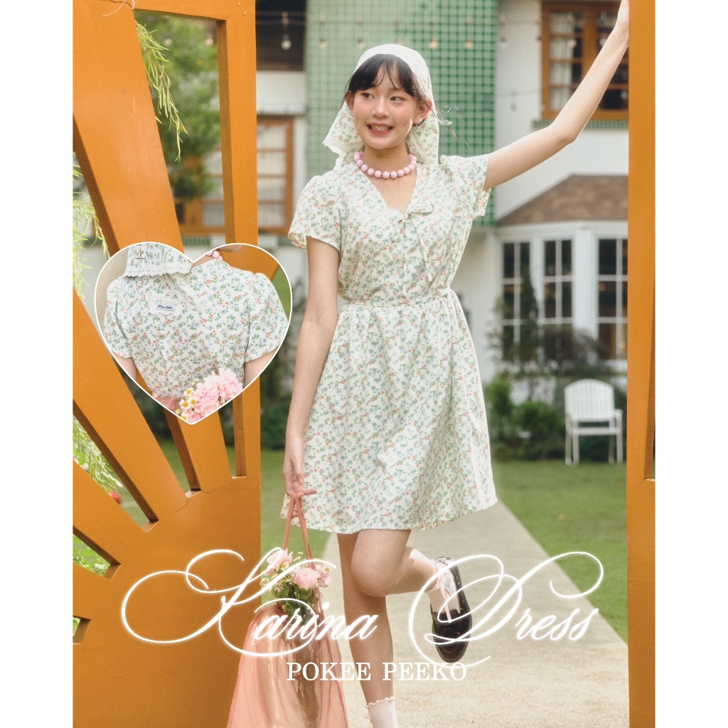 POKEE | Karina dress เดรสสั้นลายดอกไม้ มีซับใน