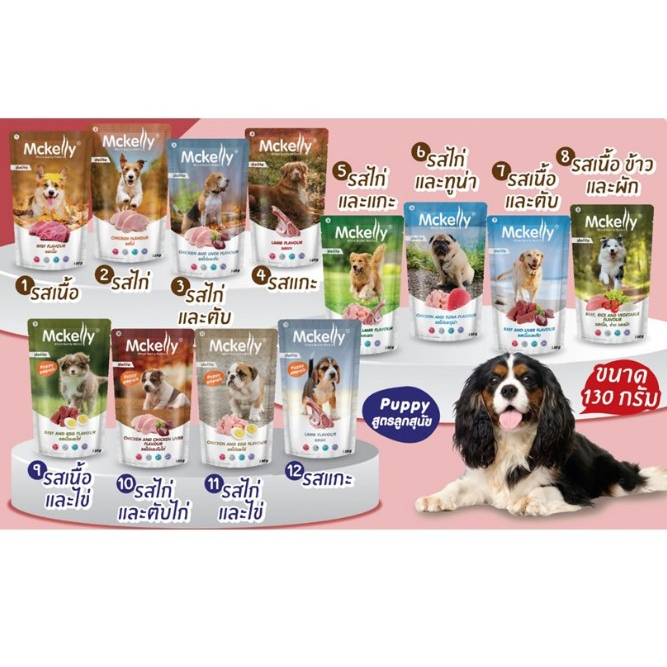 Mckelly Delite อาหารสุนัข ชนิดเปียก130กรัม 48ซอง*โปรดอ่านรายละเอียดก่อนสั่งซื้อ