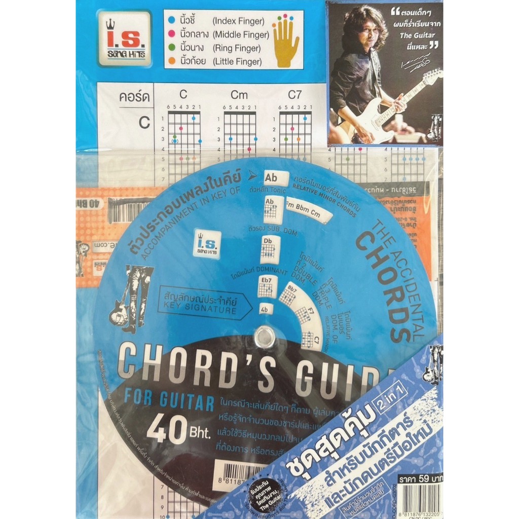 ชุดสุดคุ้มตารางคอร์ดวงกลมและโปสเตอร์คอร์ดกีตาร์