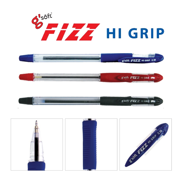 ปากกกาลูกลื่นเจล 0.38 มม จีซอฟท์ G'Soft รุ่น Hi Grip (กล่อง 12 ด้าม) - รูปที่ 2