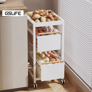 GSlife ชั้นวางกระเป๋าเป้สะพายหลัง ดึงออกตะกร้าใต้ชั้นวางของต…