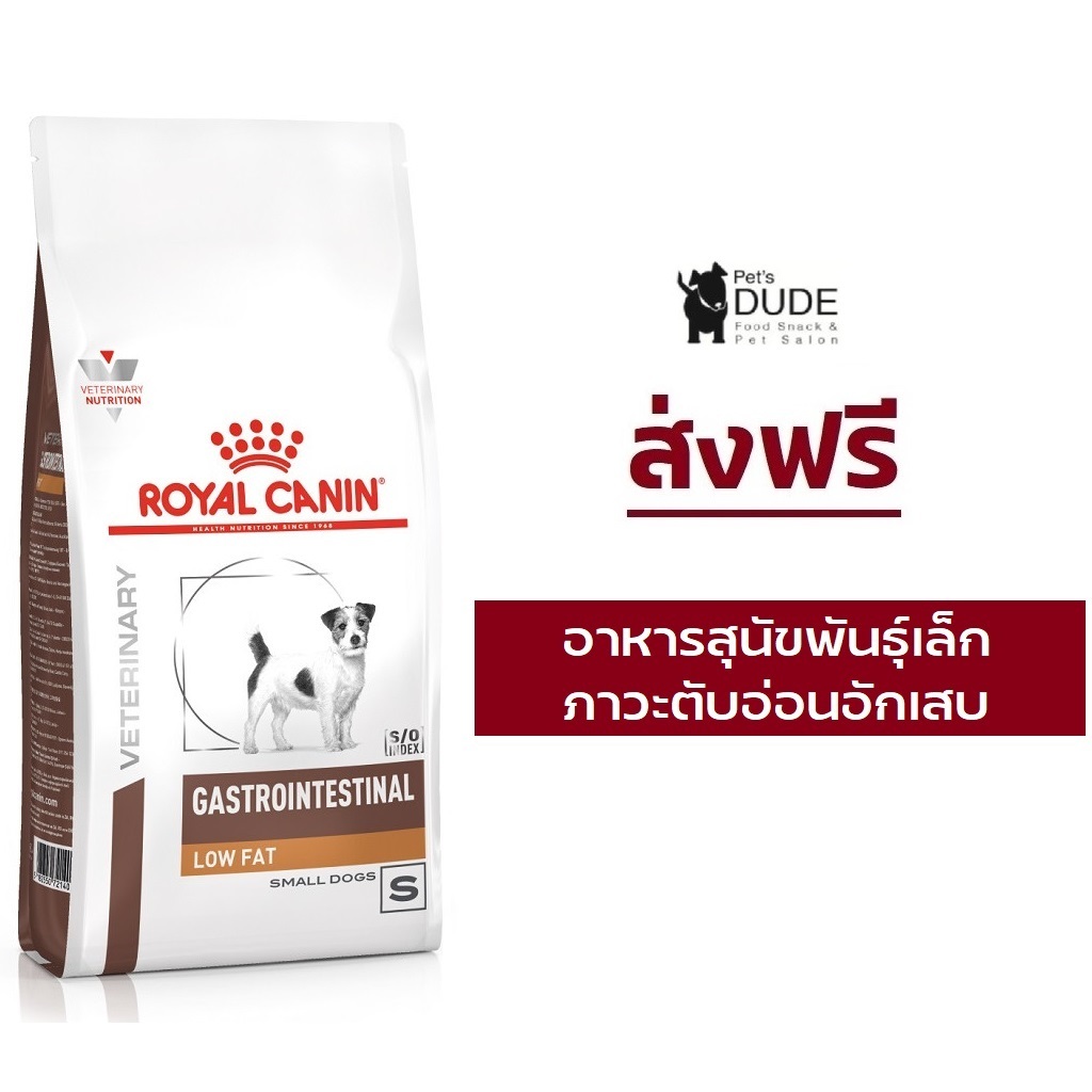 (ส่งฟรี) ROYAL CANIN GASTROINTESTINAL LOW FAT SMALL DOG 1.5 Kg แก๊สโทรอินเทสทินอล โลว์ แฟท สมอล ด็อกซ์ 1.5 kg