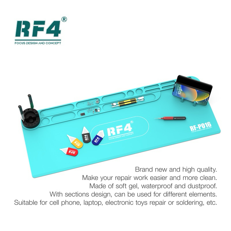 RF4 FR-PO16อุณหภูมิสูงโต๊ะทำงานและจีบ/ซิลิโคนสำหรับซ่อมมือถือรังผึ้งป้องกันการลื่นออกแบบ/แก้ไข