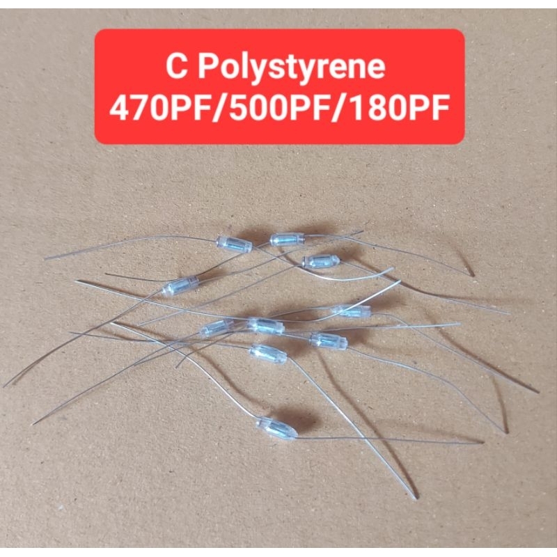 C Polystyrene (มี3ค่า 500PF/470PF/180PF  50Volt) (ห่อละ10ตัว)(ราคาห่อละ)