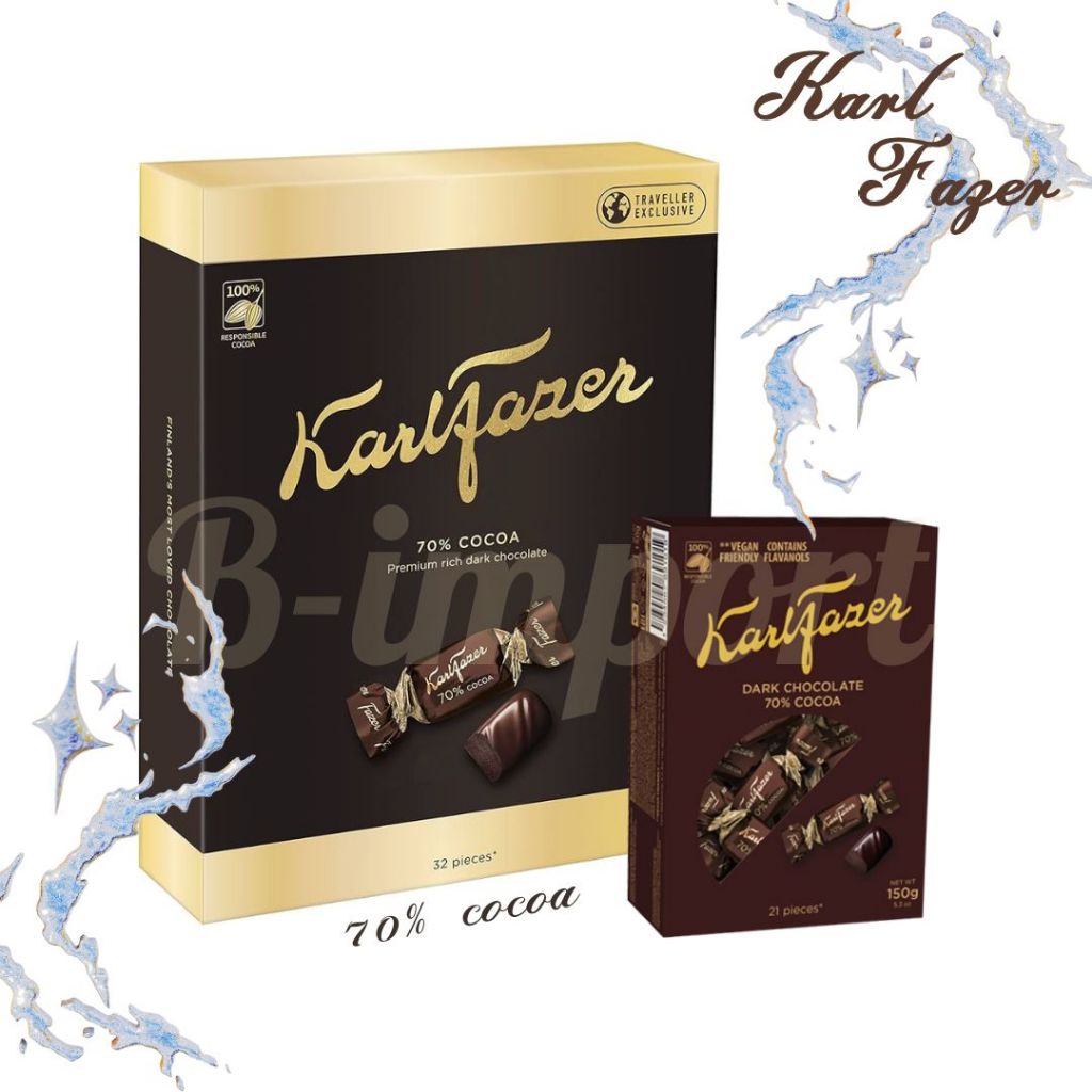 Karl Fazer 70% cocoa ช็อกโกแลตเข้มข้นพรีเมี่ยม มี 2 ขนาดให้เลือก จากฟินแลนด์