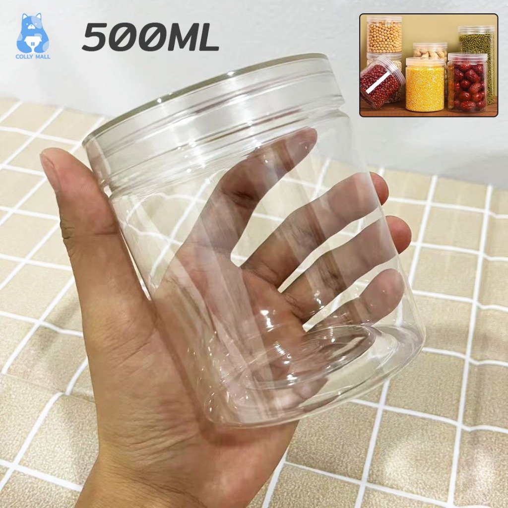 กระปุกใส่อาหาร กระปุกใส กล่องเก็บอาหาร เนื้อหนา Food grade PET+ฝาเกลียว ใช้ถนอมอาหาร อาหารแห้งหรือเก็บอาหารสัตวร์เลี้ยง