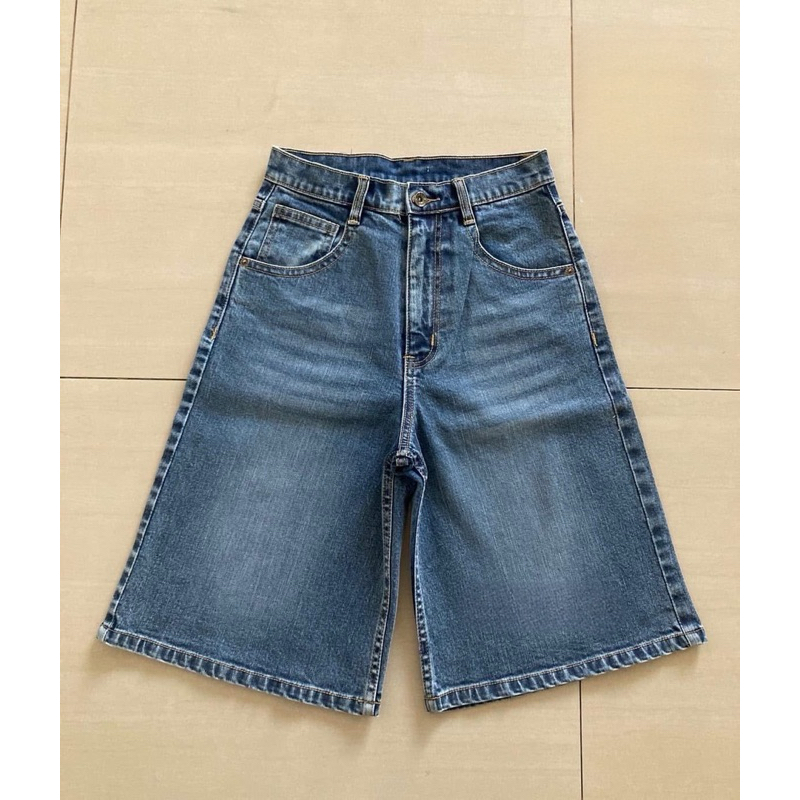 กางเกงยีนส์ ขา5ส่วน เอวสูง ผ้ายีนส์ไม่ยืด พร้อมส่งจากไทย (5ส่วน)