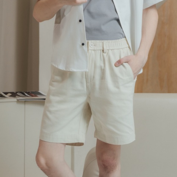 KINS | กางเกงขาสั้น เอวยางยืด ผ้า Cotton twill มีทั้งหมด 2 สี 4 ไซส์ กางเกงขาสั้นผู้ชาย (K006A)