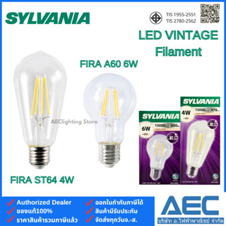 SYLVANIA หลอดไฟวินเทจ LED Filament รุ่นToLEDo FIRA ทรงST64 4…