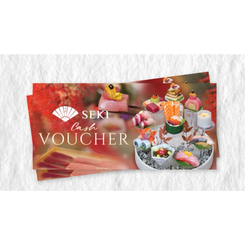 พร้อมส่ง voucher sushi seki อาหารญี่ปุ่น ใบละ 1,000บาท ขาย 800 บาท ซูชิ คูปอง ชาบู
