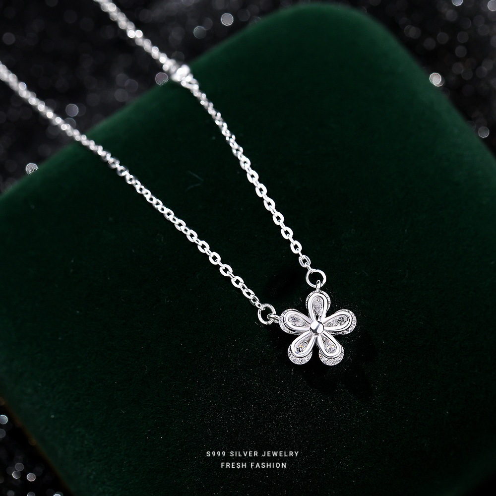 สร้อยเงินแท้ S999 จี้หินตาแมว | Pure Silver S999 Necklace with Cat’s Eye Stone Pendant