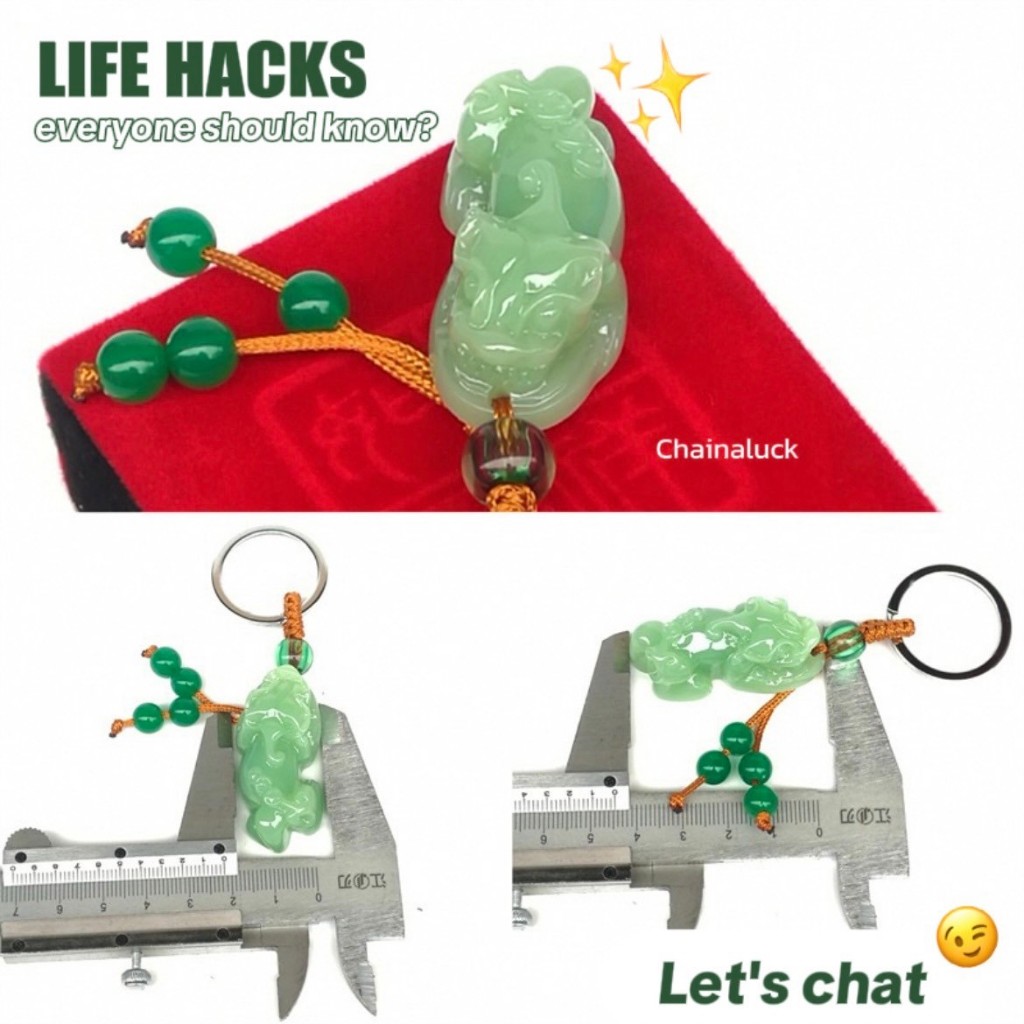 💚 ปี่เซียะหยกใหญ่ ใหม่💚ห้อยๆ (ผ่านพิธี) 5 cm 🔥จี้ปี่เซียะ น่ารัก น่าสะสม ห้อยกระเป๋า เสริมการเงิน - รูปที่ 6