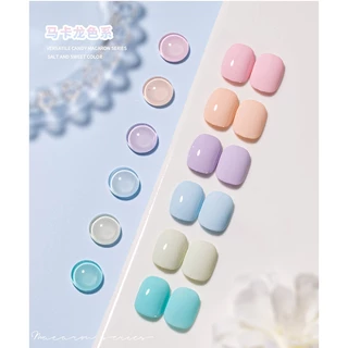 Nail.Girl เล็บเจล Macaronทําเล็บเจล dopamine 12สี ยอดนิยมสี 7.3ML เล็บชุดสำหรับเล็บร้านทำผม