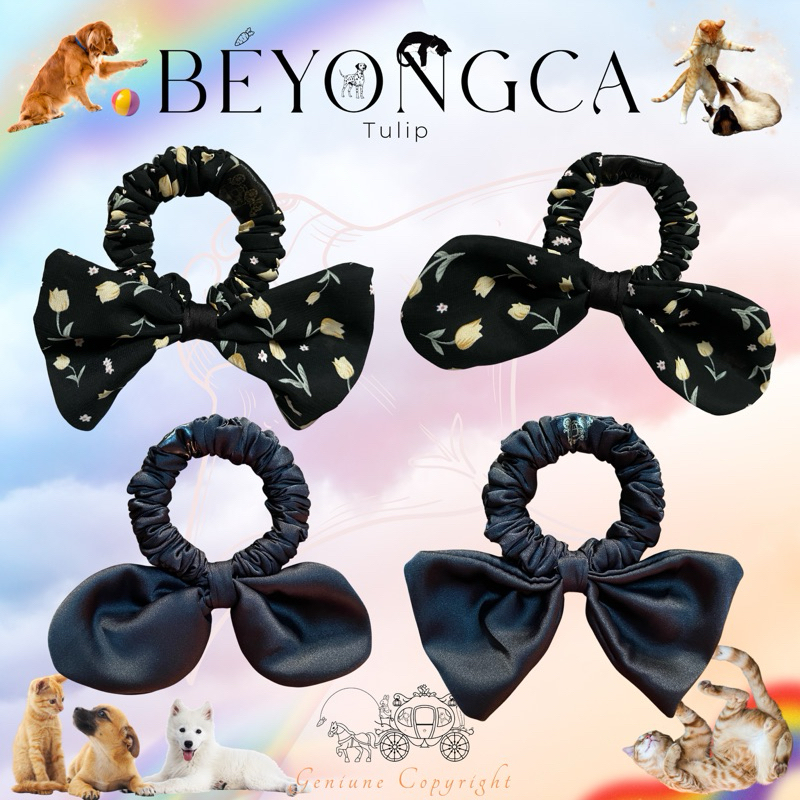 Beyongca รุ่น Mini flowers bow Tulip Chiffons ลิขสิทธิ์แท้ มี 4 แบบ Scrunchies ยางมัดผมโดนัท elastic rubberband ยางรัดผม