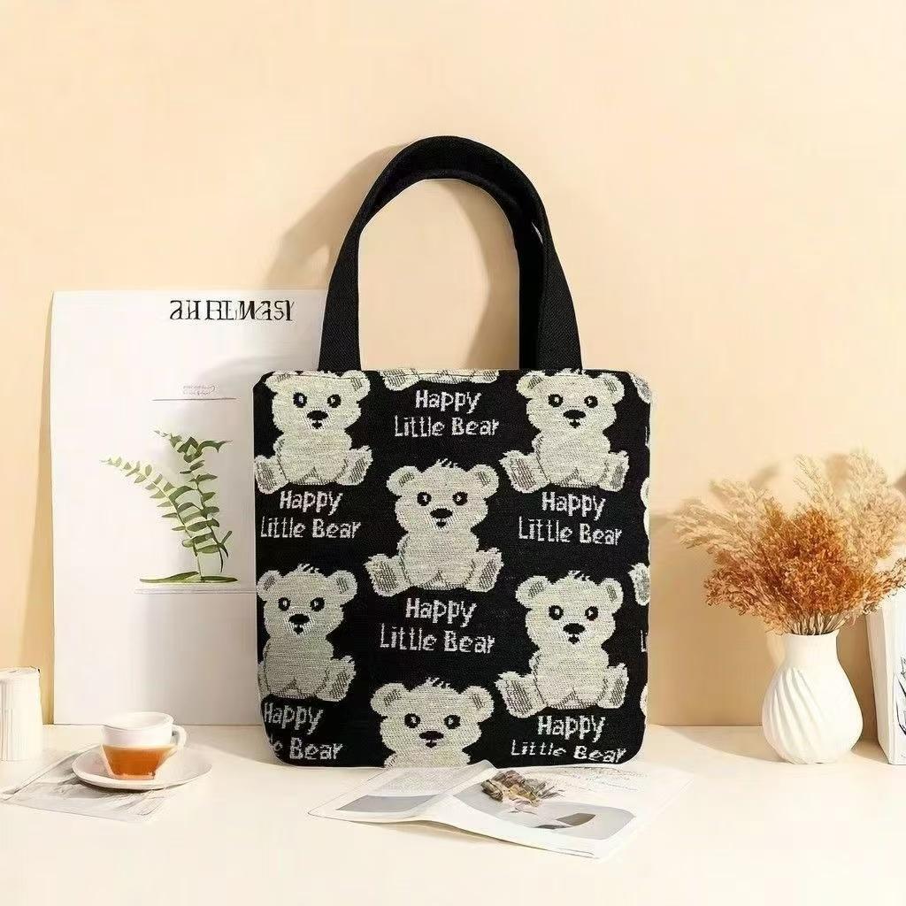 MZ2018 กระเป๋าผ้าถือผ้าทอ แฟชั่นน่ารักใส่โทรศัพท์ได้ กระเป๋าสไตล์เรโท พร้อมส่งจากไทย