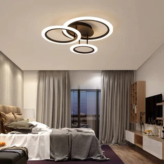 โคมไฟเพดาน LED 3 สี ตกแต่งบ้าน ห้องนอน ห้องนั่งเล่น มินิมอลลิสต์ โคมไฟเพดาน โคมไฟเพดาน โคมระย้า