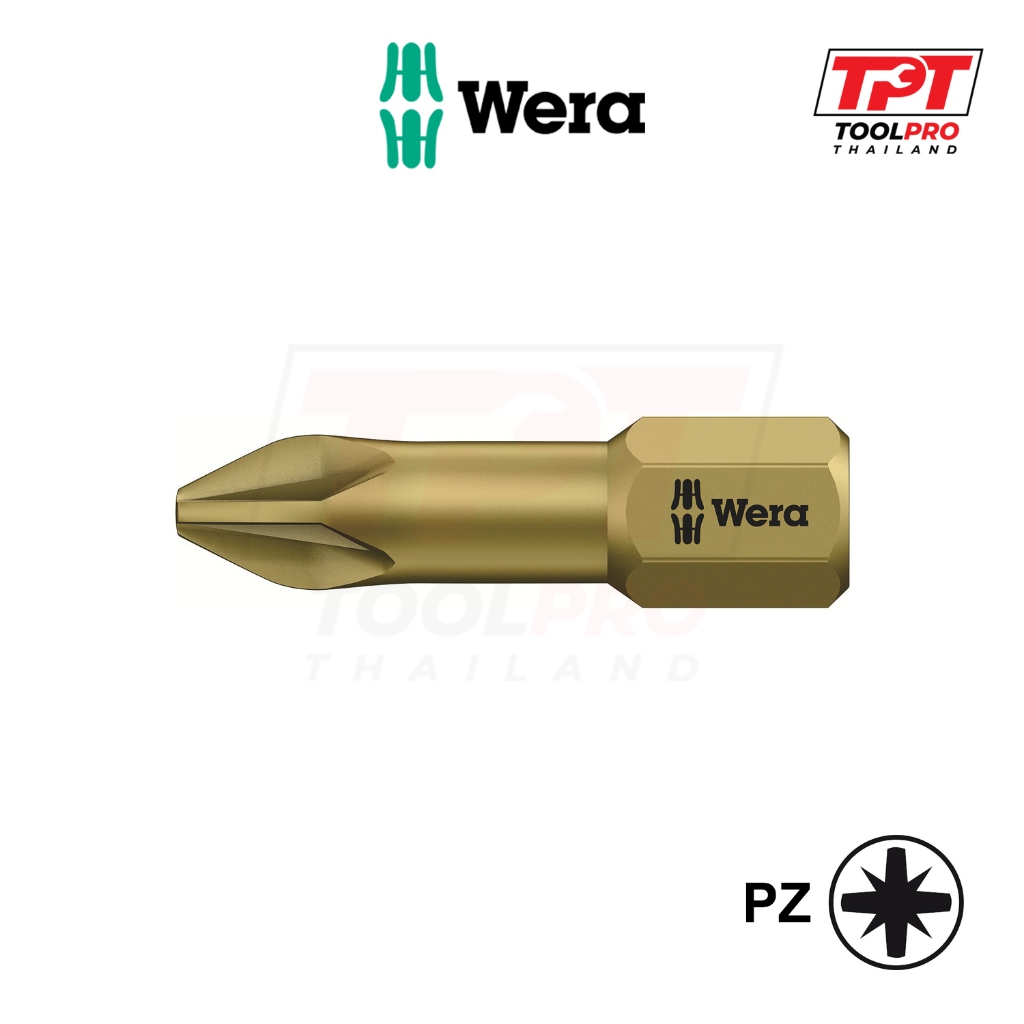 Wera ดอกไขควง 855/1 TH (Hard/Torsion Zone), Pozidive Bit PZ1/PZ2/PZ3 x 25mm