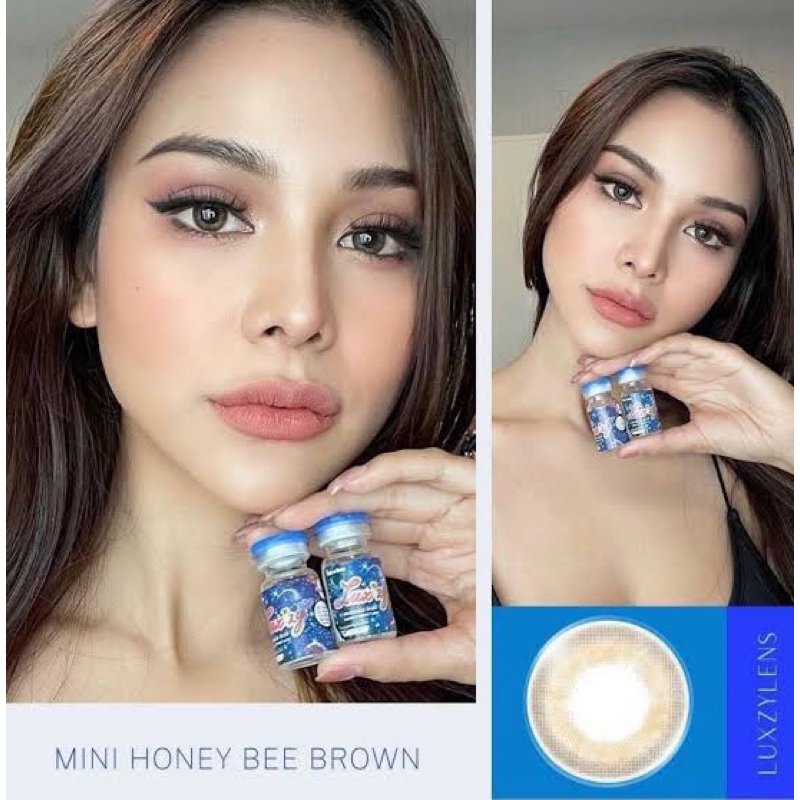 คอนแทคเลนส์ Mini Latte Brown - Luxzylens สีน้ำตาลขนาดมินิสวยขายดี มีสายตาถึง -6.00