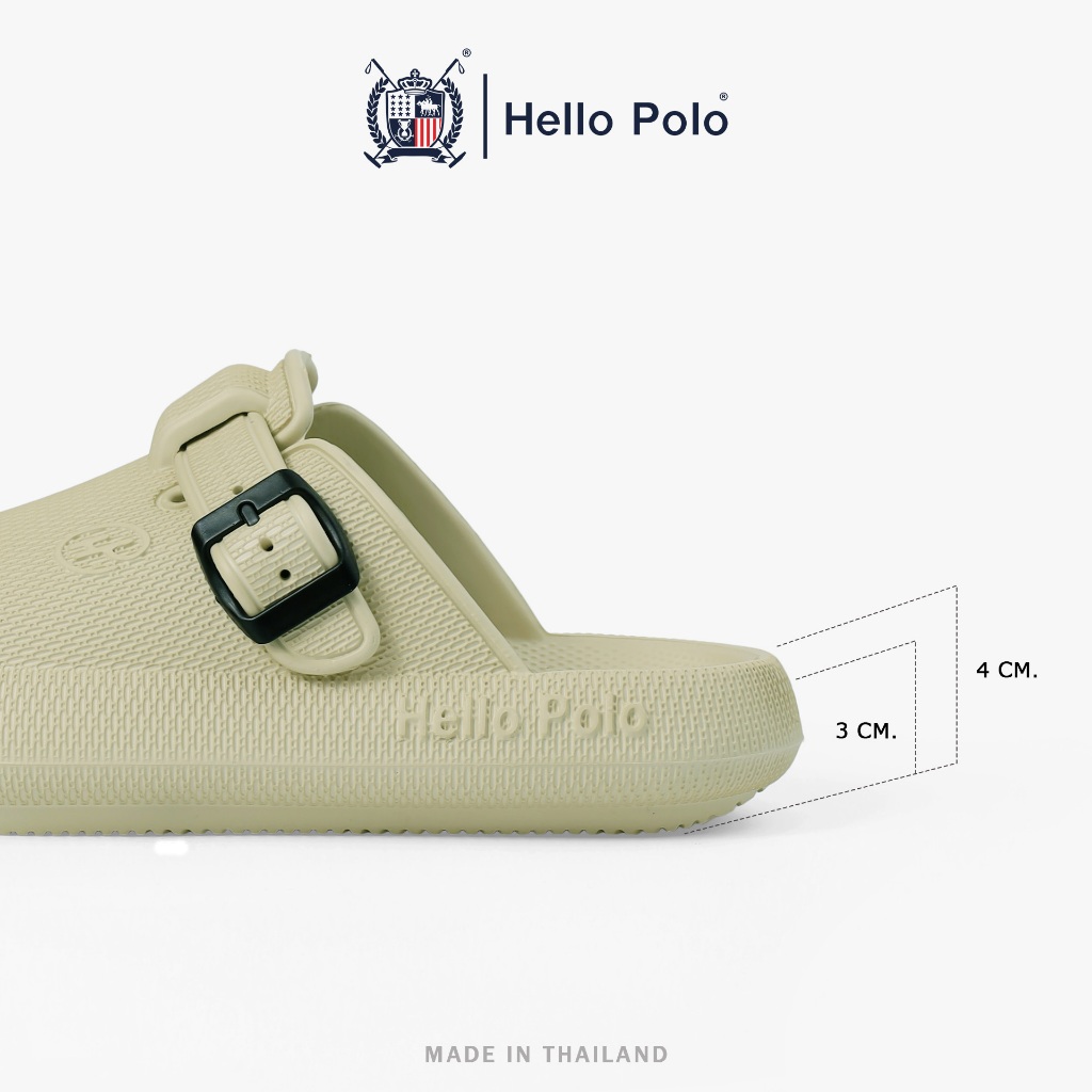 Hello Polo รองเท้าแฟชั่น รองเท้าเปิดส้น กันลื่นและทนทาน สไตล์ทันสมัย พื้นหนา ลำลอง ไม่มีกลิ่น สลิปเปอร์นุ่มๆ HP8047