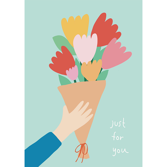 just for you การ์ดน่ารักขนาด 4x6”