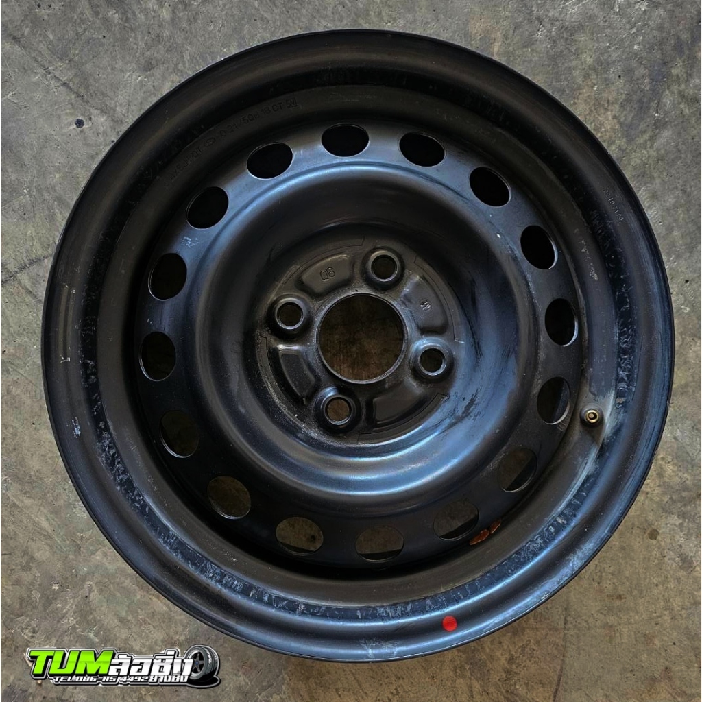 ล้อกะทะเก๋ง ขอบ14 กว้าง 5 นิ้ว 14x5J  ดุม56.1  4รู100 ผ่านการใช้งาน  ราคาต่อ 1 วง ใส่ Mitsubishi Honda